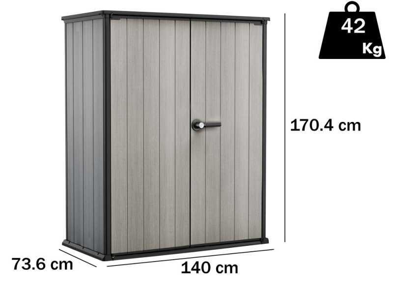 Keter High Store - Armoire &agrave; outils de jardin - 140x73x170 cm