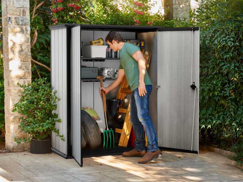 Keter High Store - Armoire &agrave; outils de jardin - 140x73x170 cm