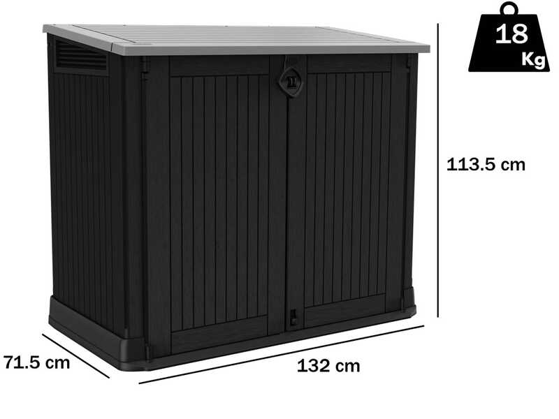 Keter Store it Out Midi noir - Armoire &agrave; outils pour le jardin - 132x71.5x113.5 cm