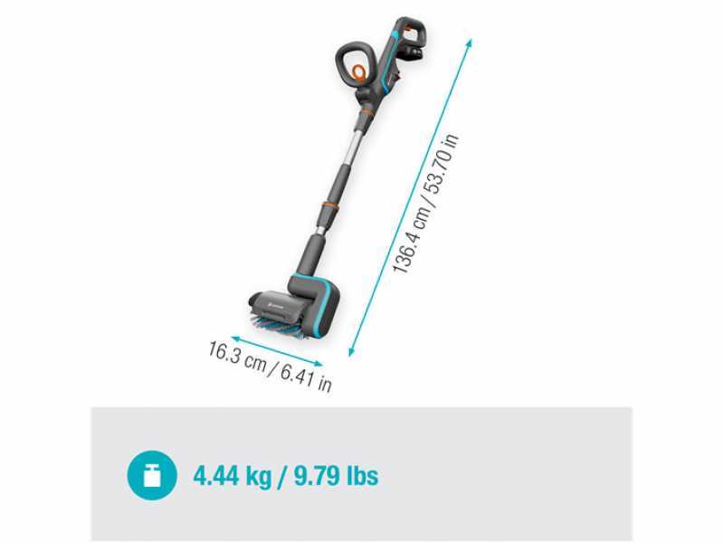Gardena AquaBrush Universal 04/1 - Nettoyeur de sols &agrave; batterie + Brosse - SANS BATTERIE NI CHARGEUR