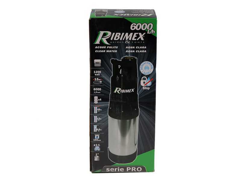 Ribimex PRPVC1201AUTO - Pompe immerg&eacute;e automatique pour puits - 1200 W - Eaux claires