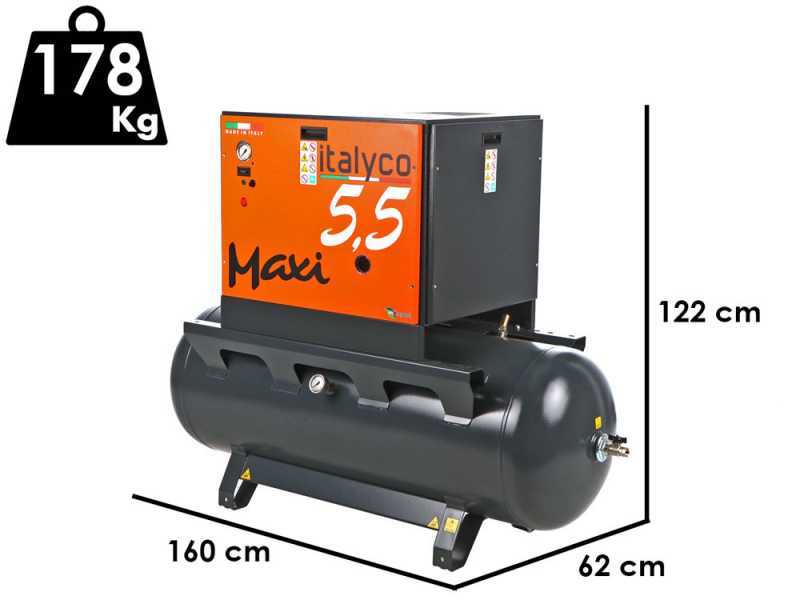 Italyco Maxi 6/270 - Compresseur rotatif &agrave; vis - Pression max 10 bar