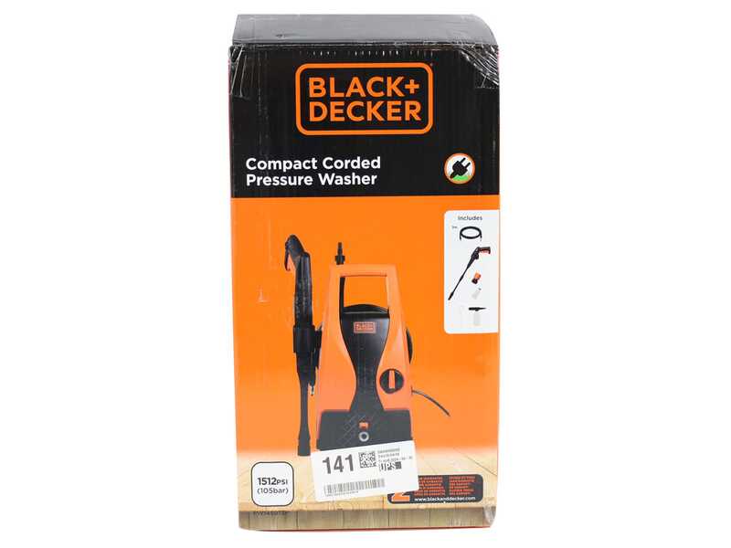 Black &amp; Decker PW1450TD-QS - Nettoyeur haute pression &agrave; eau froide - 105 bar - 426 l/h