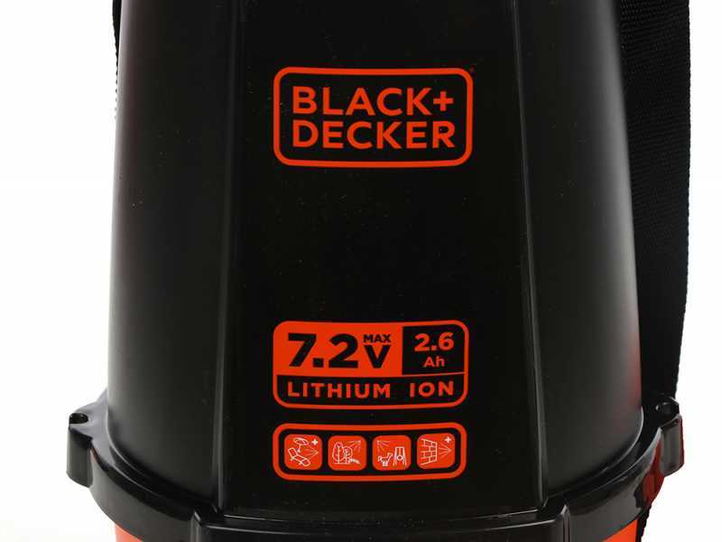 Black &amp; Decker BXSPBS07E - Pulv&eacute;risateur &agrave; bandouli&egrave;re &agrave; batterie - 7 litres - 7,2V/2,6Ah