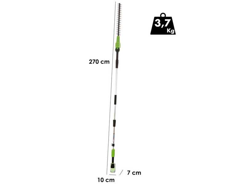 Greenworks G48PHTII - Taille-haie sans fil sur perche de rallonge - SANS BATTERIE NI CHARGEUR