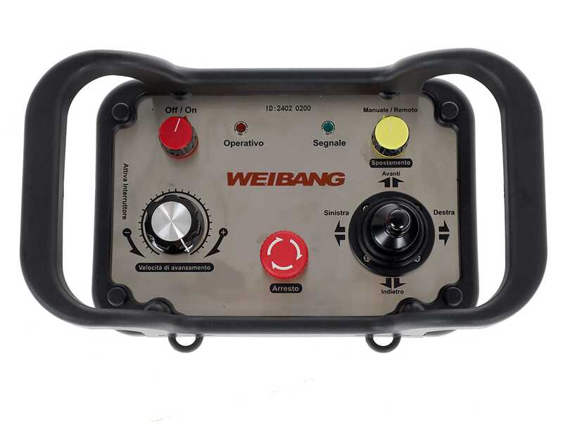 Weibang WBGT6813-TE - Tondeuse d&eacute;broussailleuse &agrave; couteaux professionnelle radiocommand&eacute;e - sur chenilles - hybride
