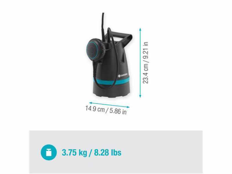 Gardena 8600 BASIC - Pompe immerg&eacute;e pour eaux claires - 400 W - 8600 l/h - 0.55 bars