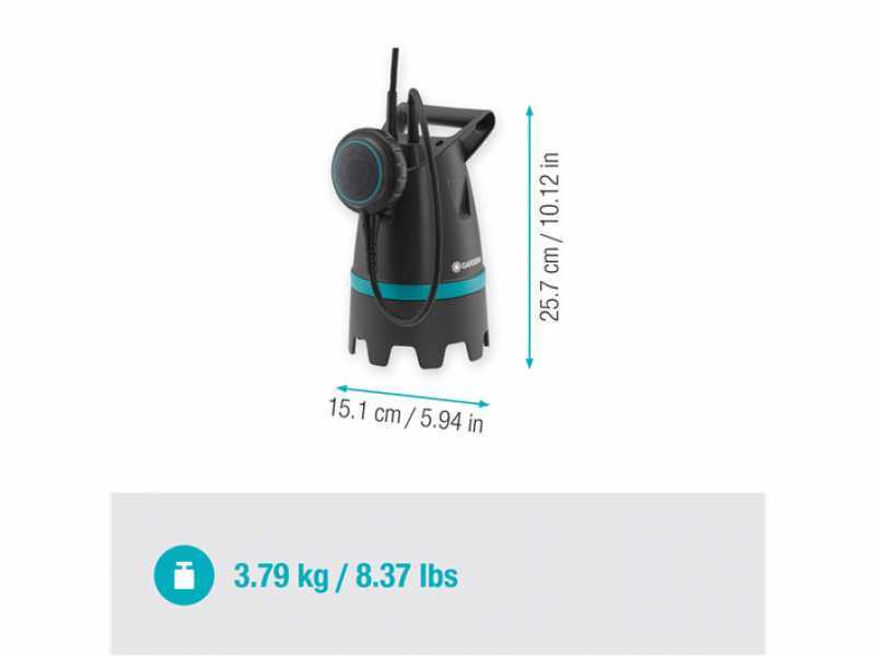 Gardena 10500 BASIC - Pompe immerg&eacute;e pour eaux charg&eacute;es - 400 W - 10500 l/h - 0.5 bar