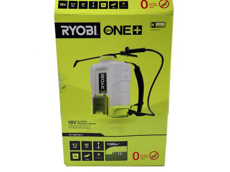 Ryobi RY18BPSB-0 -  Pulv&eacute;risateur &agrave; dos &agrave; batterie 18V - R&eacute;servoir 15L - SANS BATTERIE NI CHARGEUR