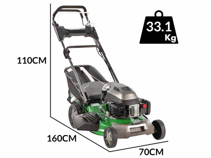 GreenBay GB-LM 51 - Tondeuse &agrave; gazon autotract&eacute;e 4 en 1 -  Moteur thermique de 196cc