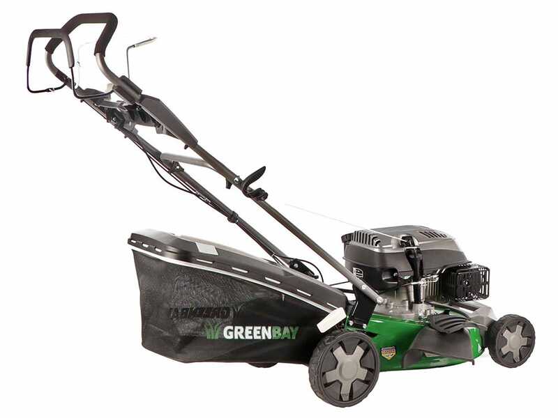 GreenBay GB-LM 51 - Tondeuse &agrave; gazon tract&eacute;e 4 en 1 -  Moteur thermique de 196cc