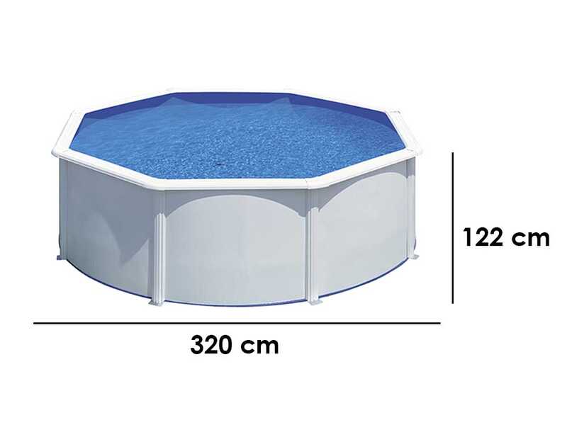Gre Fidji Ronde &Oslash;300 x 120 cm - Piscine hors sol en acier