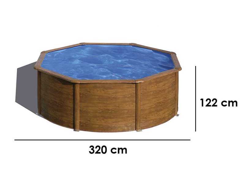 Gre Pacific Ronde &Oslash;300 x 120 cm - Piscine hors sol en acier