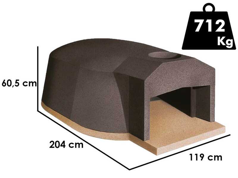 Linea VZ Ercolano - Four &agrave; bois encastrable avec chambre de 107x160 cm - Capacit&eacute; de cuisson 8 pizzas