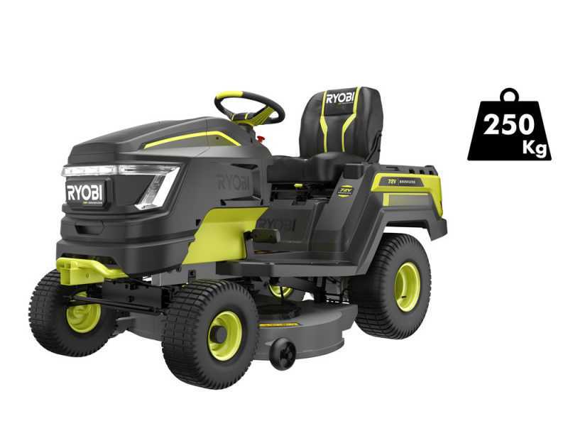 RYOBI RY72TMX107-210 - Tracteur tondeuse &agrave; batterie - 72V / 2x10Ah