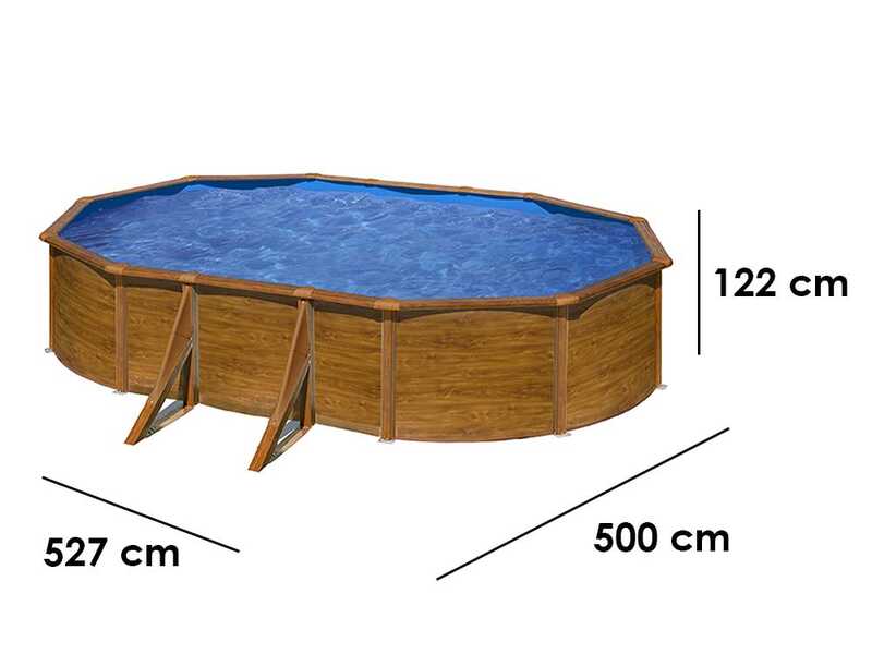 Gre Pacific Ovale 500 x 300 x 120cm - Piscine hors-sol en acier