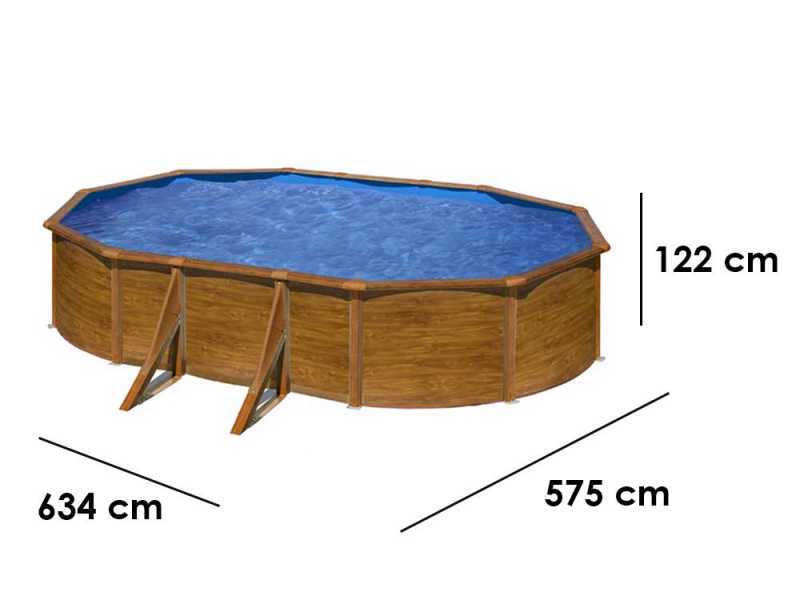 Gre Pacific Ovale 610 x 375 x 120 cm - Piscine hors sol en acier