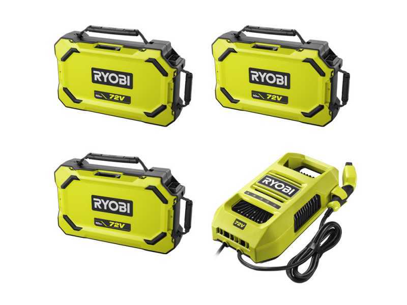 RYOBI RY72TMX117-310 - Tracteur tondeuse &agrave; batterie - 72V / 3x10Ah