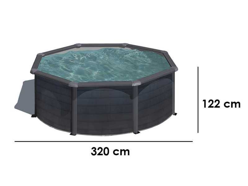 Gre Kea Ronde &Oslash;300 x 120 cm - Piscine hors-sol en acier