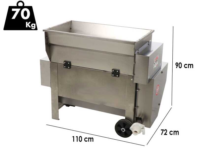 Grifo DVEP20IR - &Eacute;grappoir &eacute;lectrique INOX avec pompe &agrave; rouleaux - Protections incluses