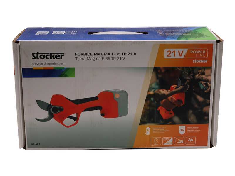 Stocker Magma E-35TP - S&eacute;cateur &eacute;lectrique de taille sur perche -21.6V - 205/325 cm - Diam&egrave;tre de coupe 35 mm - SANS BATTERIE
