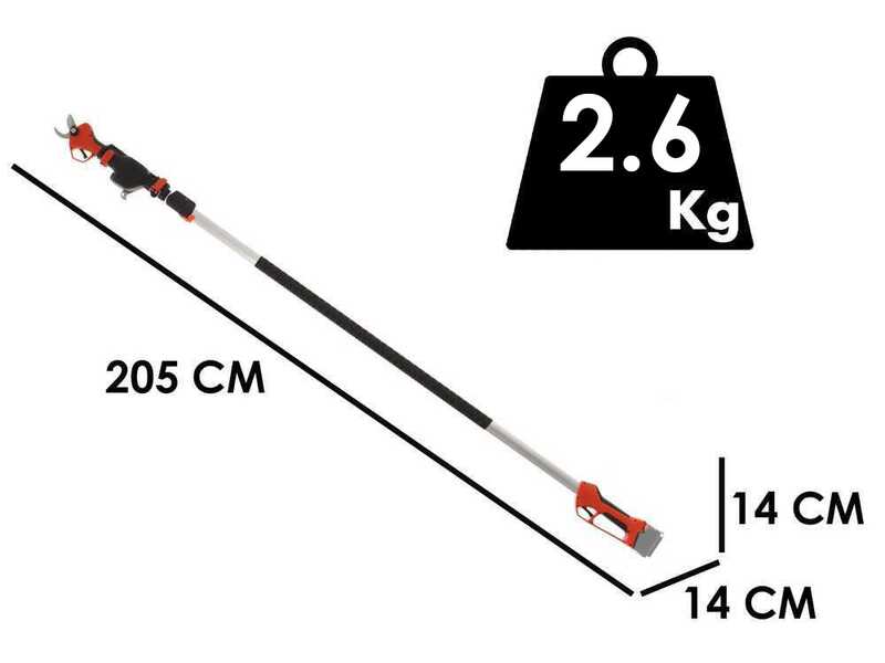 Stocker Magma E-35TP - S&eacute;cateur &eacute;lectrique de taille sur perche -21.6V - 205/325 cm - Diam&egrave;tre de coupe 35 mm - SANS BATTERIE