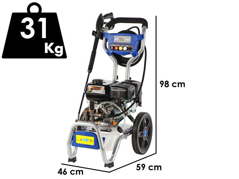 Annovi &amp; Reverberi AR 1435 - Nettoyeur thermique - 200 bar - 660 l/h - moteur Loncin G200F &agrave; essence