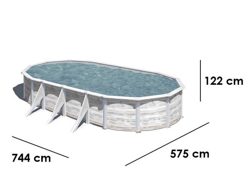 Gre Finlandia Ovale 730x375x120cm - Piscine hors-sol en acier