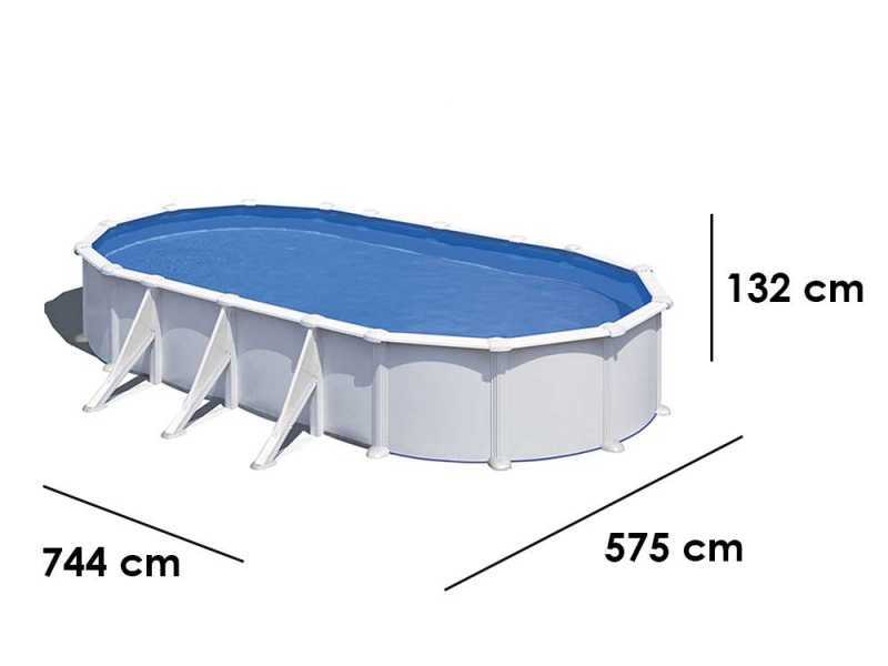 Gre Atlantis Ovale 730 x 375 x 132 cm - Piscine hors-sol en acier