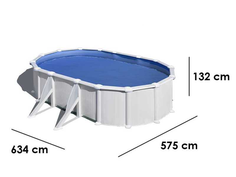 Gre Atlantis Ovale 610 x 375 x 132 cm - Piscine hors-sol en acier
