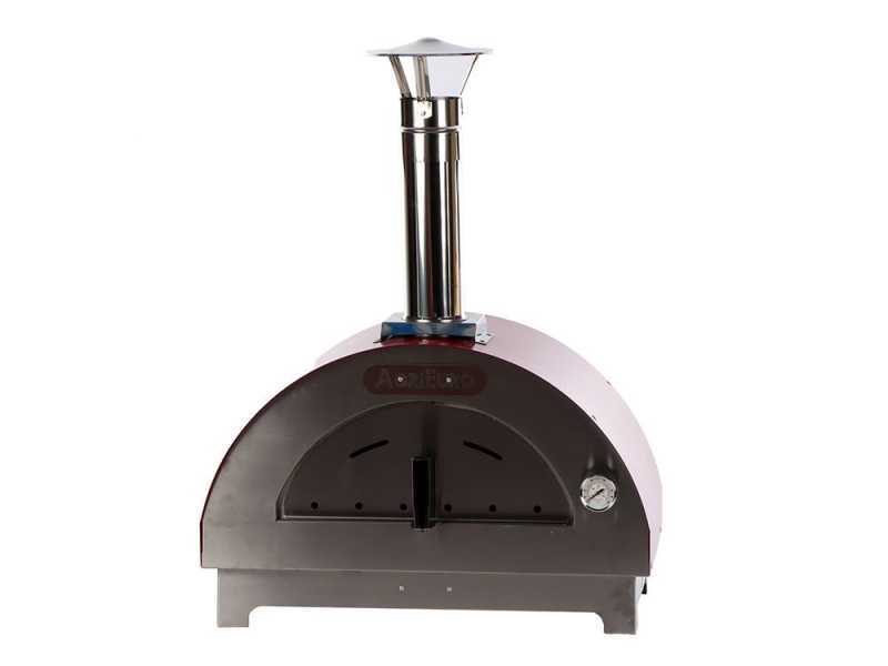 AgriEuro Quattro Stagioni Rouge - Four &agrave; bois pour pizza d'ext&eacute;rieur 60x40 - capacit&eacute; 1 pizza
