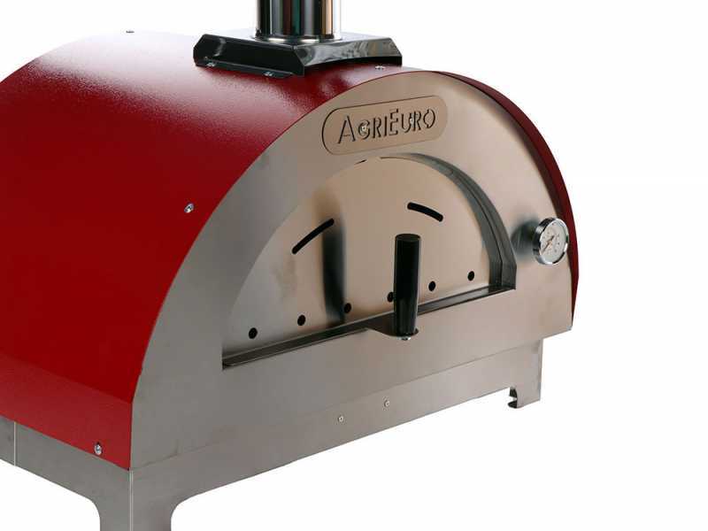 AgriEuro Quattro Stagioni Rouge - Four &agrave; bois pour pizza d'ext&eacute;rieur 60x40 - capacit&eacute; 1 pizza
