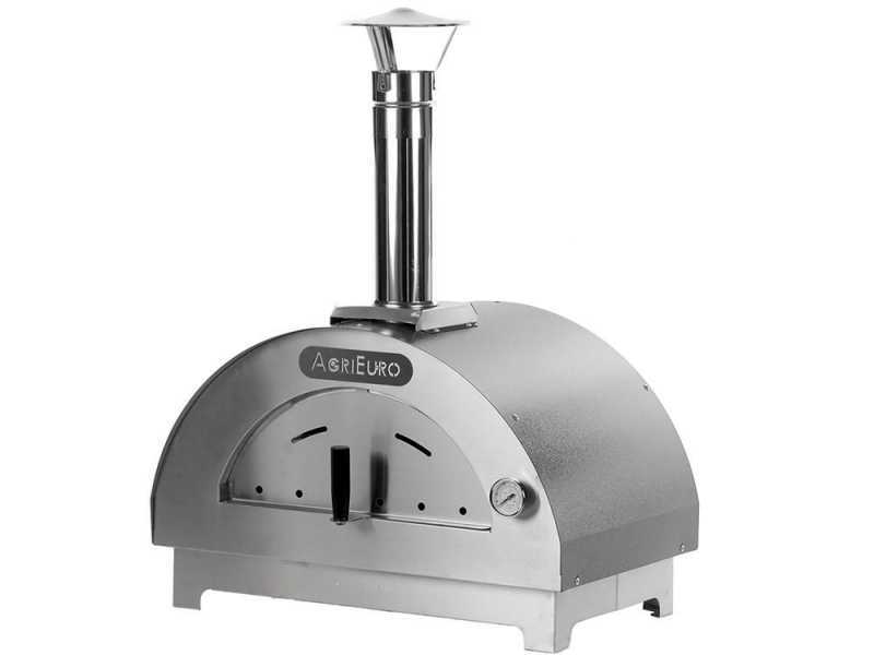 AgriEuro Quattro Stagioni - Four &agrave; bois d'ext&eacute;rieur pour pizza Anthracite 60x40 - pour 1 pizza