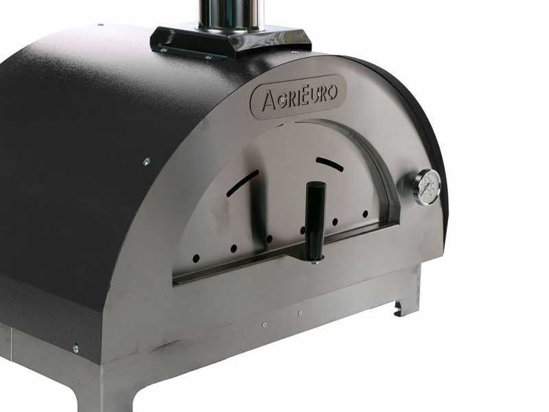 AgriEuro Quattro Stagioni - Four &agrave; bois d'ext&eacute;rieur pour pizza Anthracite 60x40 - pour 1 pizza