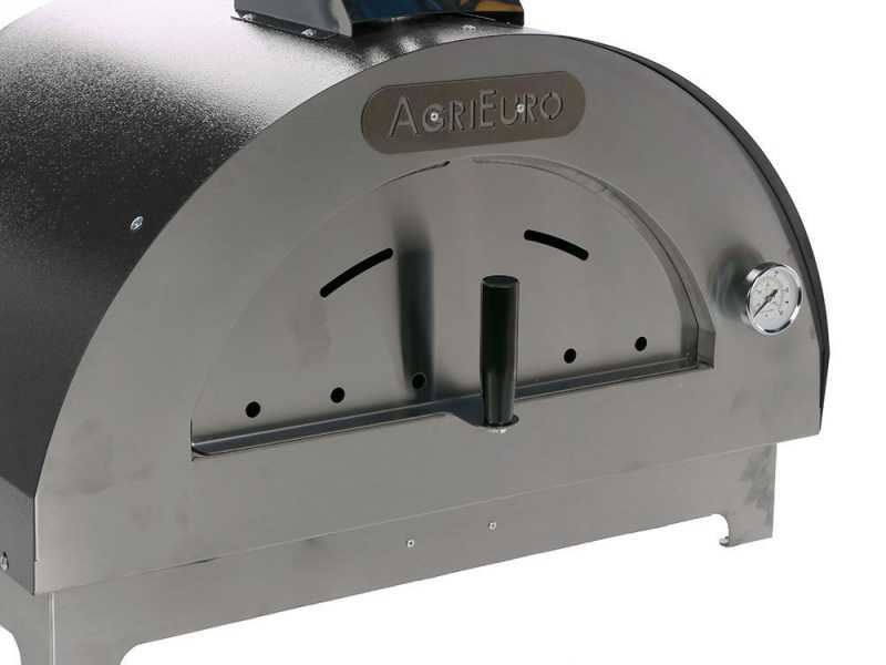 AgriEuro Quattro Stagioni - Four &agrave; bois d'ext&eacute;rieur pour pizza Anthracite 60x40 - pour 1 pizza
