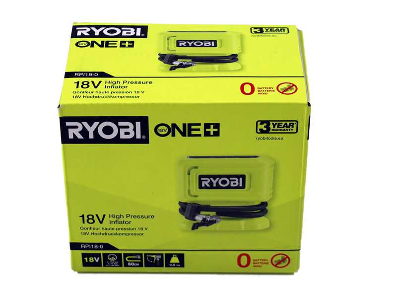 Ryobi RPI 18-0 - Compresseur portable &agrave; batterie - 18V - 2Ah