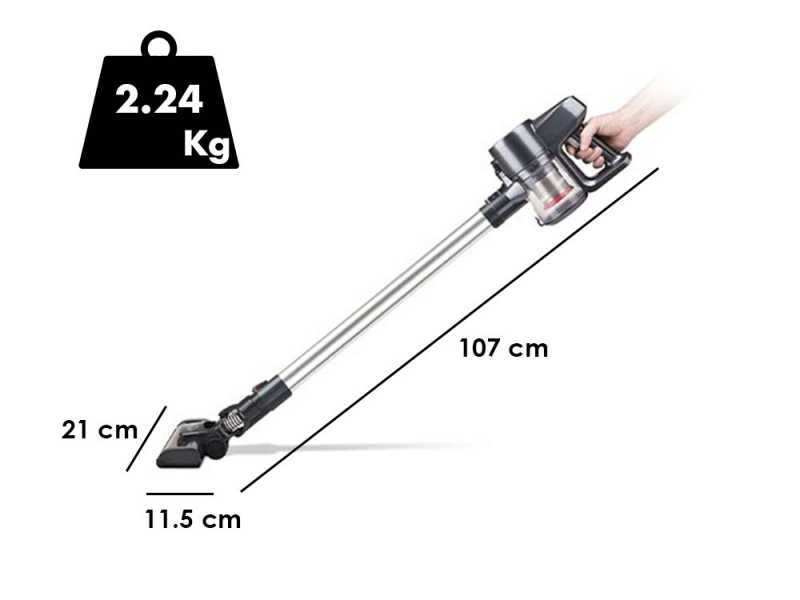 Girmi AP91 - Aspirateur rechargeable sans fil - Batterie au lithium 22.2 V/ 2.5 Ah