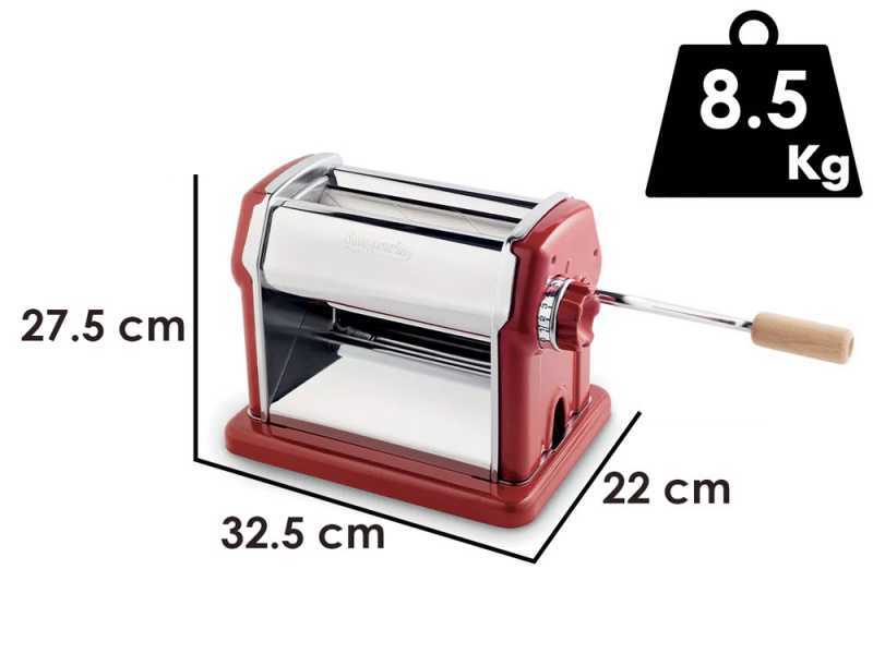 Imperia Gran Gourmet Rosso - Laminoir - Machine &agrave; p&acirc;tes manuelle en INOX