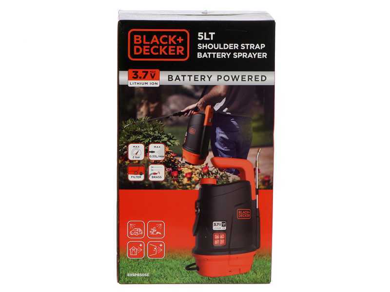 Black &amp; Decker BXSPBS05E - Pulv&eacute;risateur &agrave; bandouli&egrave;re &agrave; batterie - 5 litres - 3,7V/2,6Ah