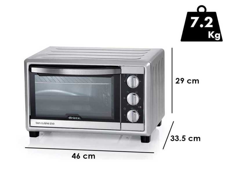 Ariete Bon Cuisine 250 - Four &eacute;lectrique statique et ventil&eacute; - 25L 1500W