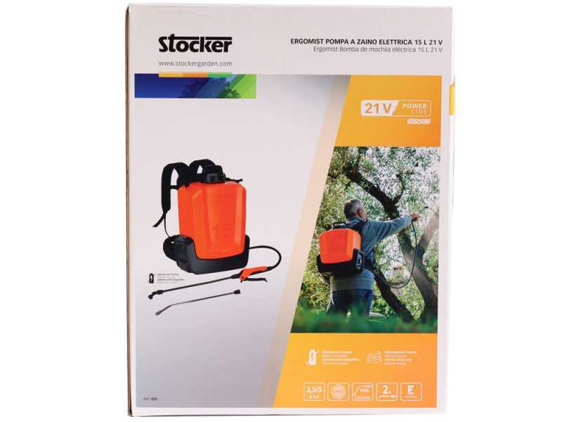 Stocker Ergomist 12 - Pompe de pulv&eacute;risation &agrave; dos &agrave; batterie - Cuve 12 L - 21 V - SANS BATTERIES