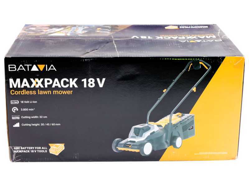 Batavia 7064713 - Tondeuse &agrave; gazon &agrave; batterie - 18 V - Coupe 32 cm - SANS BATTERIE NI CHARGEUR