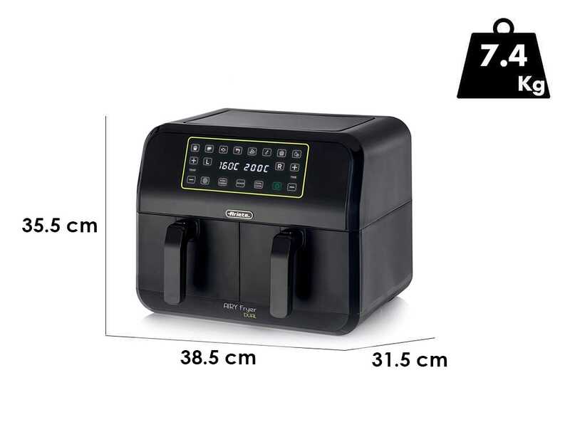 Ariete 4623 Airy Fryer Dual - Friteuse sans huile num&eacute;rique avec bac double