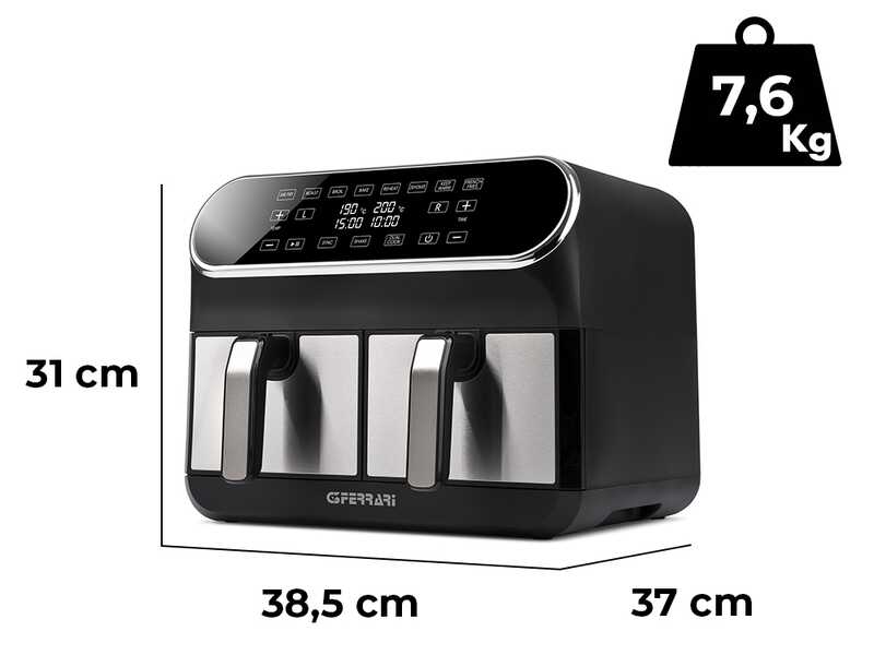 G3 Ferrari Friggisano Duo - Friteuse sans huile num&eacute;rique avec bac double