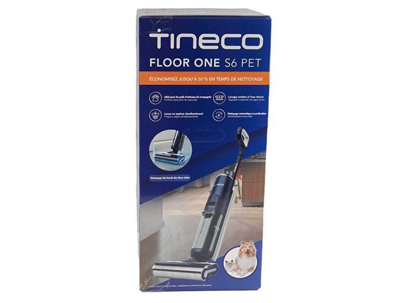 Tineco Floor One S6 Pet - Nettoyeur de sols &agrave; batterie smart - 3 en 1 : nettoie, s&egrave;che et aspire