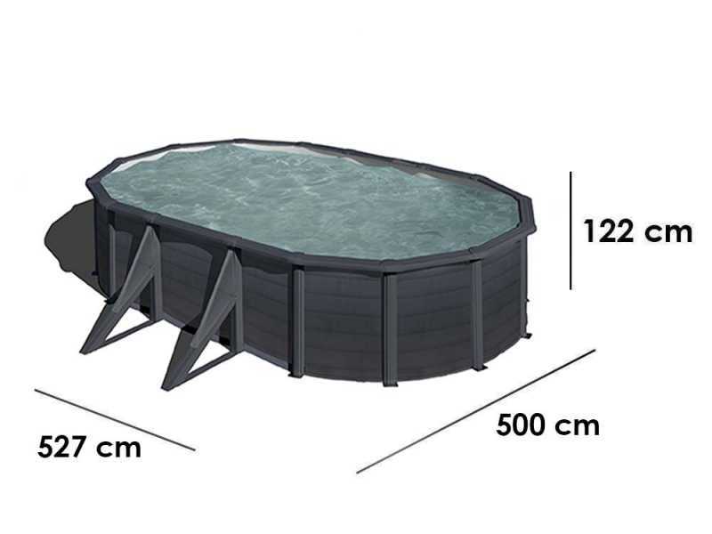 Gre Kea Ovale 500x300x120cm - Piscine hors sol en acier