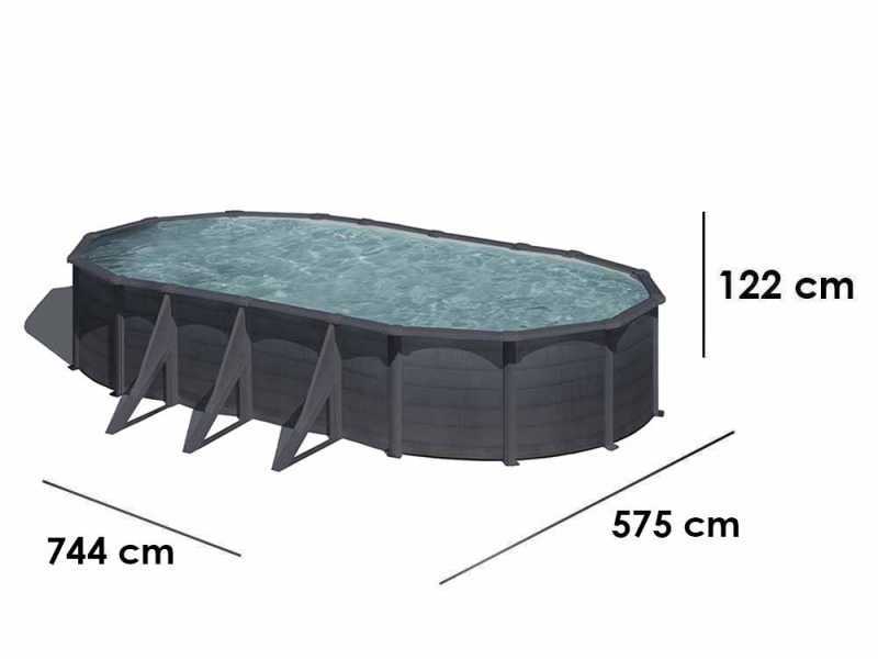 Gre Kea Ovale 730x375x120cm - Piscine hors sol en acier