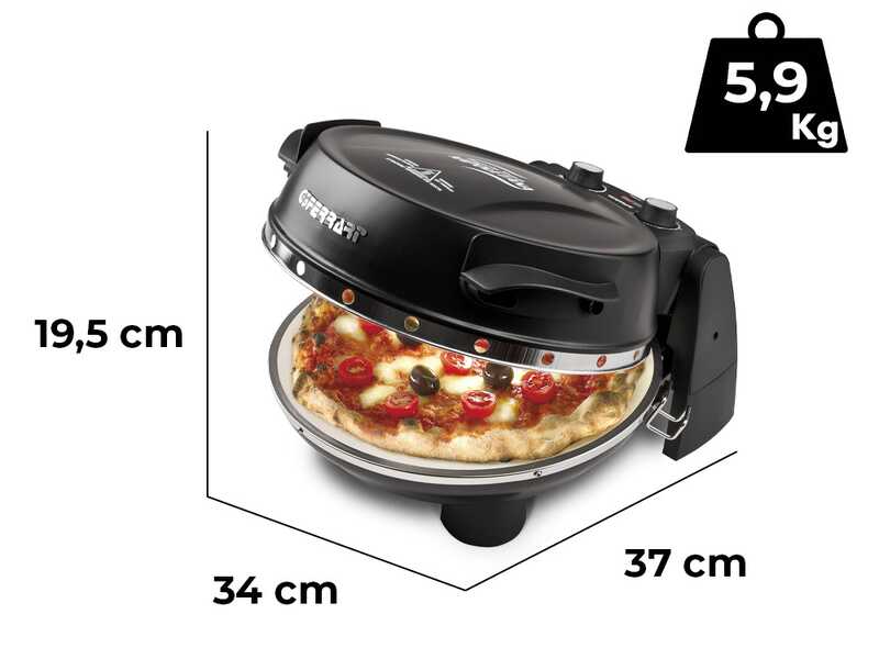 G3 Ferrari Pizzeria Snack Napoletana EVO Noir - Four &agrave; pizza &eacute;lectrique - Pierre r&eacute;fractaire