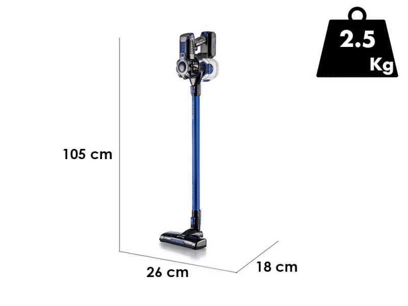 Ariete Lithium Blu - Balai &eacute;lectrique rechargeable sans fil - Batterie au lithium 22.2 V/ 2.2 Ah