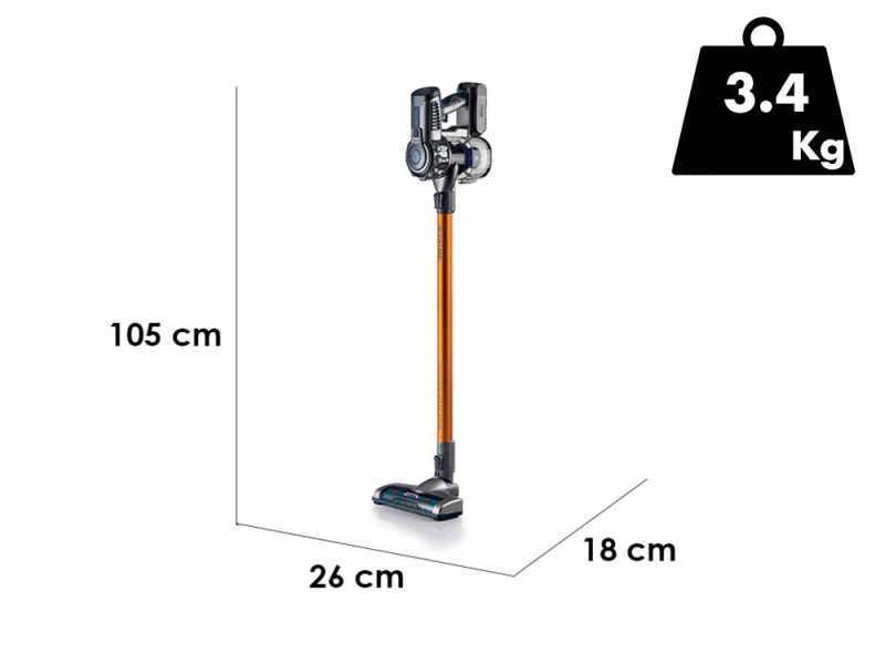 Ariete Digital Lithium Orange - Balai &eacute;lectrique rechargeable sans fil - Batterie au lithium 22.2 V/ 2.2 Ah